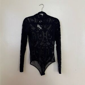 Royalty For Me Black Graphic Cut Out Bodysuit